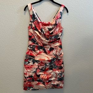 Express rose and pink shirt dress.